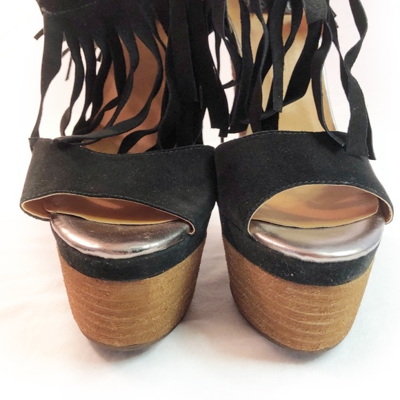 N.Y.L.A. Llano platform sandal fringe suede NEW 8 - Picture 7 of 8